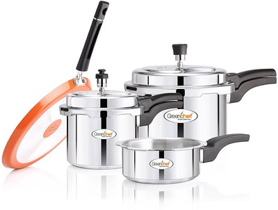 Greenchef Premium Cookware Set(Aluminium, 5 - Piece), Silver