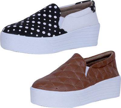 IndiWeaves Casuals For Women(White, Black, Brown