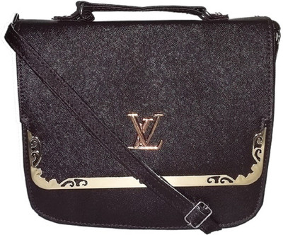CrazyHut Girls Casual Black PU Sling Bag