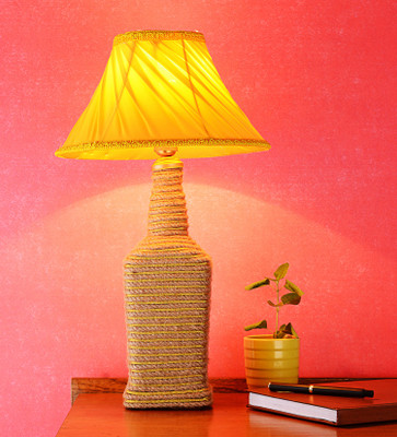 DEPLO HOME Brown-Yellow Table Lamp(45 cm, Brown)