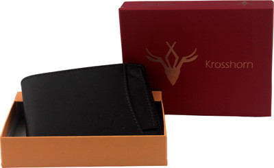 Krosshorn Men Brown Genuine Leather Wallet(5 Card Slots)