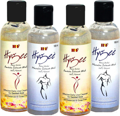 HYGEE (Double Combo) Men's & Women's Intimate Wash Intimate Gel(400 ml, Pack of 4)