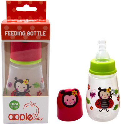 Apple Baby Feeding Bottle - 120 ml(Red with Green)
