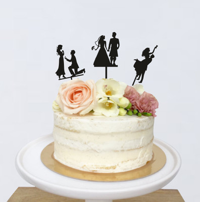 Naveed Arts Acrylic cake topper Sticker(Pack of 1, Silver mirror