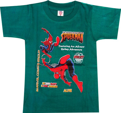Fashionitz Boys Printed Cotton T Shirt(Green, Pack of 1
