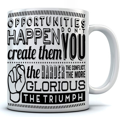 RAMPOSH Opportunities Don't Happen Ceramic Coffee/Quote/ Gift For Birthday/ Gift For Friend/ Gift For Love And Diwali Gift (1 Pc.) Random Design Ceramic Mug(350 ml), Multicolor
RAMPOSH Opportunities Don't Happen Ceramic Coffee/Quote/ Gift For Birthday/ Gift For Friend/ Gift For Love And Diwali Gift (1 Pc.) Random Design Ceramic Mug(350 ml), Multicolor