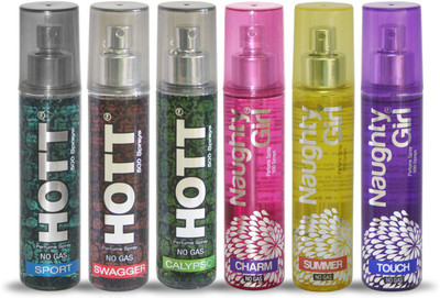 Hott SPORT SWAGGER CALYPSO And Naughty Girl CHARM SUMMER TOUCH Perfume For Combo Pack of 6 -60ML Eau de Parfum - 60 ml(For Men & Women) 
Hott SPORT SWAGGER CALYPSO And Naughty Girl CHARM SUMMER TOUCH Perfume For Combo Pack of 6 -60ML Eau de Parfum - 60 ml(For Men & Women)