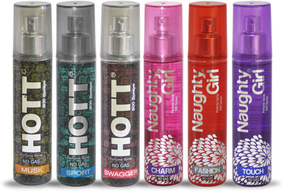 Hott MUSK SPORT SWAGGER And Naughty Girl CHARM FASHION TOUCH Perfume For Combo Pack of 6 -60ML Eau de Parfum - 60 ml(For Men & Women)
Hott MUSK SPORT SWAGGER And Naughty Girl CHARM FASHION TOUCH Perfume For Combo Pack of 6 -60ML Eau de Parfum - 60 ml(For Men & Women)
