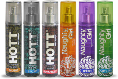 Hott MUSK SPORT SWAGGER And Naughty Girl FEMME TOUCH CRYSTAL Perfume For Combo Pack of 6 -60ML Eau de Parfum - 60 ml(For Men & Women)
Hott MUSK SPORT SWAGGER And Naughty Girl FEMME TOUCH CRYSTAL Perfume For Combo Pack of 6 -60ML Eau de Parfum - 60 ml(For Men & Women)