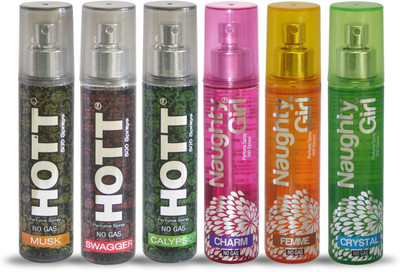 Hott MUSK SWAGGER CALYPSO And Naughty Girl CHARM FEMME CRYSTAL Perfume For Combo Pack of 6 -60ML Eau de Parfum - 60 ml(For Men & Women)
Hott MUSK SWAGGER CALYPSO And Naughty Girl CHARM FEMME CRYSTAL Perfume For Combo Pack of 6 -60ML Eau de Parfum - 60 ml(For Men & Women)