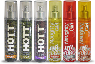 Hott MUSK NOIR INTENSE And Naughty Girl SUMMER FASHION FEMME Perfume For Combo Pack of 6 -60ML Eau de Parfum - 60 ml(For Men & Women)
Hott MUSK NOIR INTENSE And Naughty Girl SUMMER FASHION FEMME Perfume For Combo Pack of 6 -60ML Eau de Parfum - 60 ml(For Men & Women)