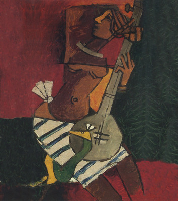 painting mf husain HD Wallpaper on Art Paper Fine Art Print(19 inch X 13 inch, Rolled)