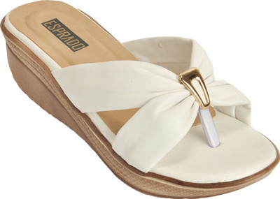 ESPRADO Women White Wedges