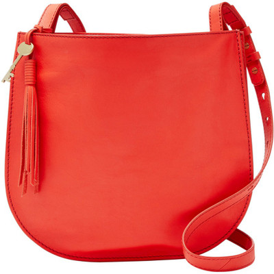 Fossil Women Casual Red Genuine Leather Sling Bag