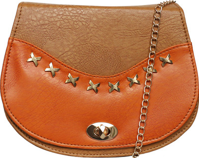 Fristo Women Casual Tan PU Sling Bag