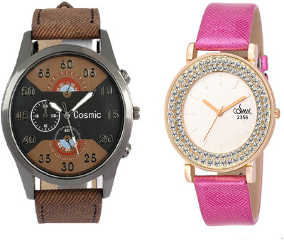 COSMIC ARTIFICIAL CHRONOGRAPH DIAL DARK BROWN JEANS STRAP MEN WATCH WITH DIAMOND STUDDED AND GLAMOROUS DIVA LADIES PARTY WEAR Watch - For Couple
COSMIC ARTIFICIAL CHRONOGRAPH DIAL DARK BROWN JEANS STRAP MEN WATCH WITH DIAMOND STUDDED AND GLAMOROUS DIVA LADIES PARTY WEAR Watch - For Couple