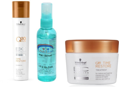 Schwarzkopf Q10 Plus Time Restore Shampoo+Masque with Pink Root Hair Serum(Set of 3)
Schwarzkopf Q10 Plus Time Restore Shampoo+Masque with Pink Root Hair Serum(Set of 3)