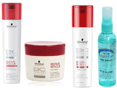 Schwarzkopf BC BonaCure Repair Rescue Masque + Shampoo + Conditioner with Pink Root Hair Serum(Set of 4)
Schwarzkopf BC BonaCure Repair Rescue Masque + Shampoo + Conditioner with Pink Root Hair Serum(Set of 4)