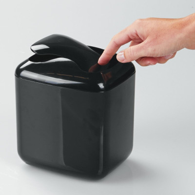 InterDesign Una Vanity Countertop Wastebasket Trash Can, Black Plastic Dustbin(Black)
InterDesign Una Vanity Countertop Wastebasket Trash Can, Black Plastic Dustbin(Black)