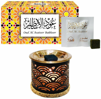 Dukhni Oud Al Asateer Bakhoor (Small) & Free Rainbow Exotic Incense Diffuser Fresh Agarbattis(8 Units)
Dukhni Oud Al Asateer Bakhoor (Small) & Free Rainbow Exotic Incense Diffuser Fresh Agarbattis(8 Units)