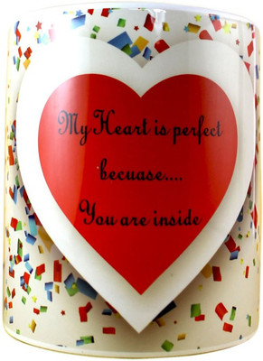 juvixbuy My Heart is perfect Because You are inside Coffee Ceramic Mug(325 ml), Multicolor
juvixbuy My Heart is perfect Because You are inside Coffee Ceramic Mug(325 ml), Multicolor
