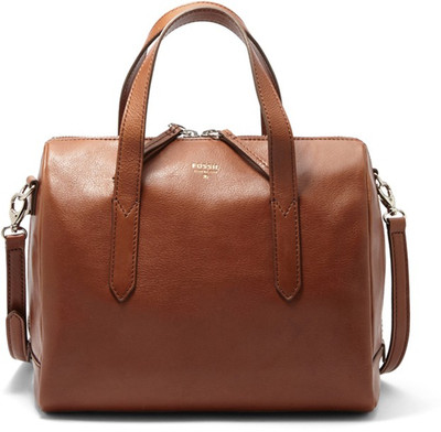 Fossil Women Casual Brown Genuine Leather Satchel