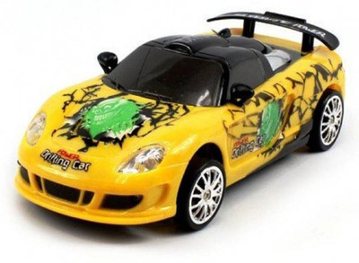 PACIFIC TOYS Remote Control Porsche Carrera Gt Graffiti Drift Car with Spare Tires (Yellow)(Yellow)