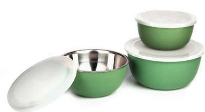 Sayee Micro Airtight Stainless Steel Bowl Stainless Steel Bowl Set(Green)