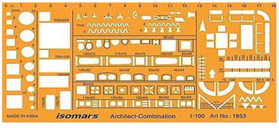 Isomars 1853 Metric 1:100 Scale Architectural Drawing Template Stencil - Furniture Symbols for House Interior Floor Plan Design Stencil(Pack of 1, Laser Cut & Printed)
Isomars 1853 Metric 1:100 Scale Architectural Drawing Template Stencil - Furniture Symbols for House Interior Floor Plan Design Stencil(Pack of 1, Laser Cut & Printed)