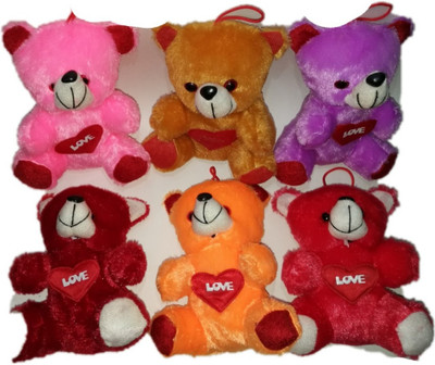 COST TO COST Super soft Love teddy pack of 6 - 7 inch(Multicolor)