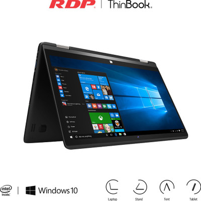 RDP ThinBook Atom Quad Core 7th Gen - (2 GB/32 GB EMMC Storage/Windows 10) 1110 2 in 1 Laptop(11.6 inch, Black, 1.25 kg)