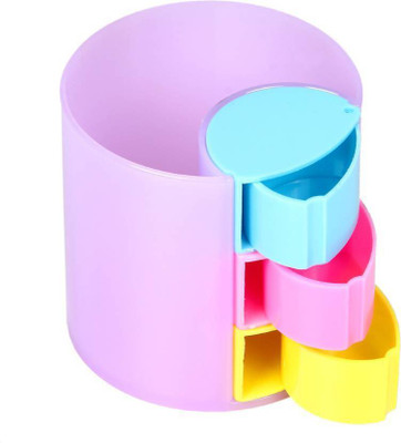 Relish Craft 4 Compartments Plastic Pen Stand(Multicolor)