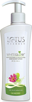 Lotus Herbals WhiteGlow Skin Whitening & Brightening Hand & Body Lotion SPF-25 I PA+++(300 ml)
Lotus Herbals WhiteGlow Skin Whitening & Brightening Hand & Body Lotion SPF-25 I PA+++(300 ml)