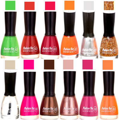 Fashion Bar Perrot green,Brown,Mazanta,Orange,Silver,Golden,Transperent,Fuchsia Pink,Dark Brown,Pearl Pink,Voilet,Peach Nail polish Perrot green,Brown,Mazanta,Orange,Silver,Golden,Transperent,Fuchsia Pink,Dark Brown,Pearl Pink,Voilet,Peach(Pack of 12)
Fashion Bar Perrot green,Brown,Mazanta,Orange,Silver,Golden,Transperent,Fuchsia Pink,Dark Brown,Pearl Pink,Voilet,Peach Nail polish Perrot green,Brown,Mazanta,Orange,Silver,Golden,Transperent,Fuchsia Pink,Dark Brown,Pearl Pink,Voilet,Peach(Pack of 12)