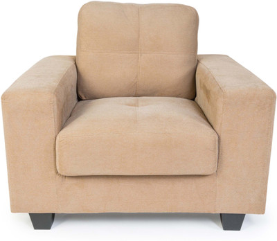RoyalOak Berlin Fabric 1 Seater Sofa(Finish Color - Brown)