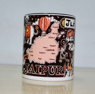 Mapsofindia Jaipur Premium Coffee Ceramic-9.5cm*8.2cm (350ml) Ceramic Mug(350 ml), Black;white
Mapsofindia Jaipur Premium Coffee Ceramic-9.5cm*8.2cm (350ml) Ceramic Mug(350 ml), Black;white