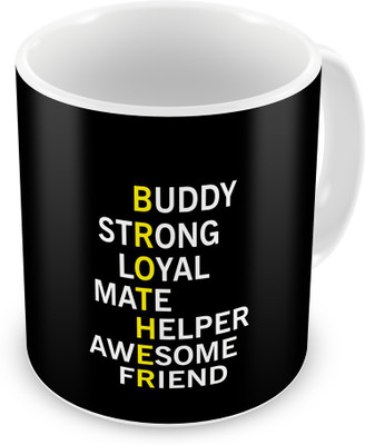 Indigifts 127 Ceramic Mug(330 ml), Black