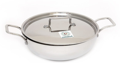 Coconut Tri-Ply Kadhai Sandwich Bottom Kadhai 16 cm with Lid(Stainless Steel, Induction Bottom), Silver
Coconut Tri-Ply Kadhai Sandwich Bottom Kadhai 16 cm with Lid(Stainless Steel, Induction Bottom), Silver