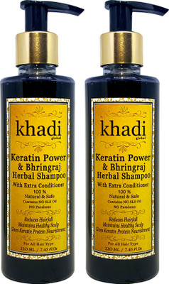 Khadi Global Khadi Global Keratin Power & Bhringraj Herbal Hair Shampoo With Extra Conditioner 100% Natural & Safe No SLS No Parabens Pack Of 2 (Total 440 ml)(440)
Khadi Global Khadi Global Keratin Power & Bhringraj Herbal Hair Shampoo With Extra Conditioner 100% Natural & Safe No SLS No Parabens Pack Of 2 (Total 440 ml)(440)