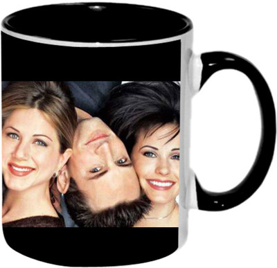 Ashvah Friends 1395 Ceramic Mug(350 ml), Black
