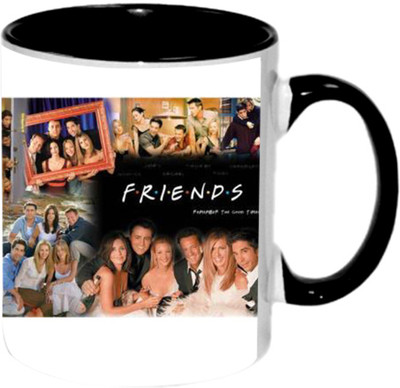 Ashvah Friends 1393 Ceramic Mug(350 ml), Black
