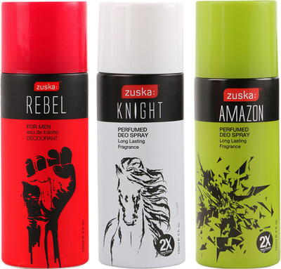 Zuska Perfumed Deodorant Rebel, Knight, Deodorant Spray - For Men & Women(150 ml, Pack of 3)
Zuska Perfumed Deodorant Rebel, Knight, Deodorant Spray - For Men & Women(150 ml, Pack of 3)
