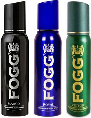 Fogg 1 Marco and 1 Royal and 1 Victor Deodorant Combo Pack of 3 Body Spray - For Men(360 ml, Pack of 3)
Fogg 1 Marco and 1 Royal and 1 Victor Deodorant Combo Pack of 3 Body Spray - For Men(360 ml, Pack of 3)
