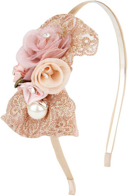 Fayon Party Style Diva Peach Roses Hair Band Hair Band(Pink)