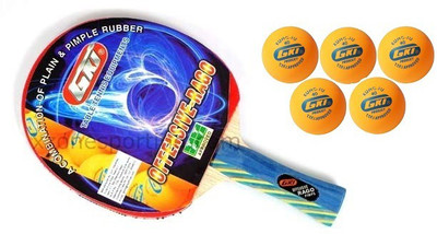 GKI Combo of Two, One 'Offensive Rago ' table tennis racquet and Five 'KUNG FU' Ping Pong Balls- Table Tennis Kit
GKI Combo of Two, One 'Offensive Rago ' table tennis racquet and Five 'KUNG FU' Ping Pong Balls- Table Tennis Kit