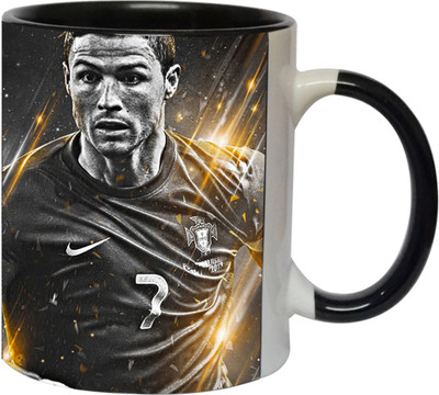 Ashvah Cristiano Ronaldo 1464 Ceramic Mug(350 ml), Black