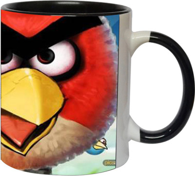 Ashvah Angry Birds 1508 Ceramic Mug(350 ml), Black