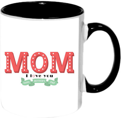 Ashvah Happy Mother's Day Ceramic Mug(350 ml), Black