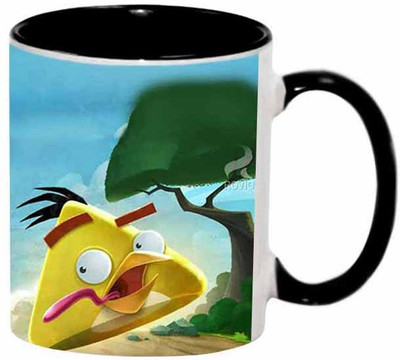 Ashvah Angry Birds 1627 Ceramic Mug(350 ml), Black
