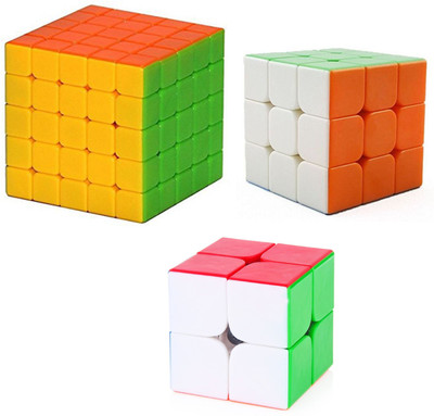 Akrobo Stickerless 2X2, 3X3 and 5X5 rubic cube combo set(3 Pieces)